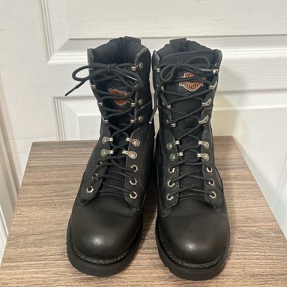 HARLEY DAVIDSON MENS MOTORCYCLE BOOTS IN BLACK SIZE 8.5 - Picture 3 of 8